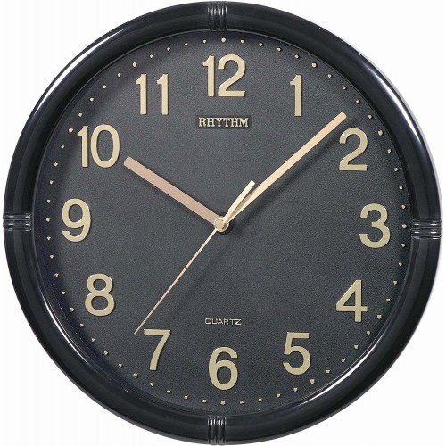 Rhythm(Japan) 3D Numerals Silent Silky Move Wall Clock